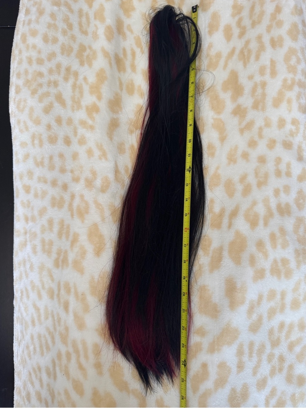 24” Black and Burgundy Clip-In Hair Extension